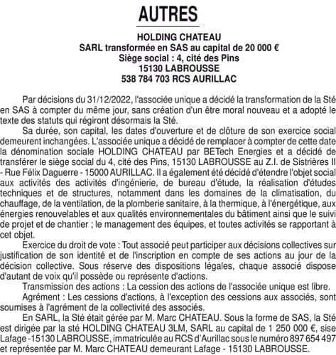 Contenu publication