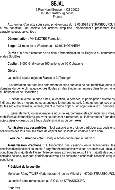 Contenu publication